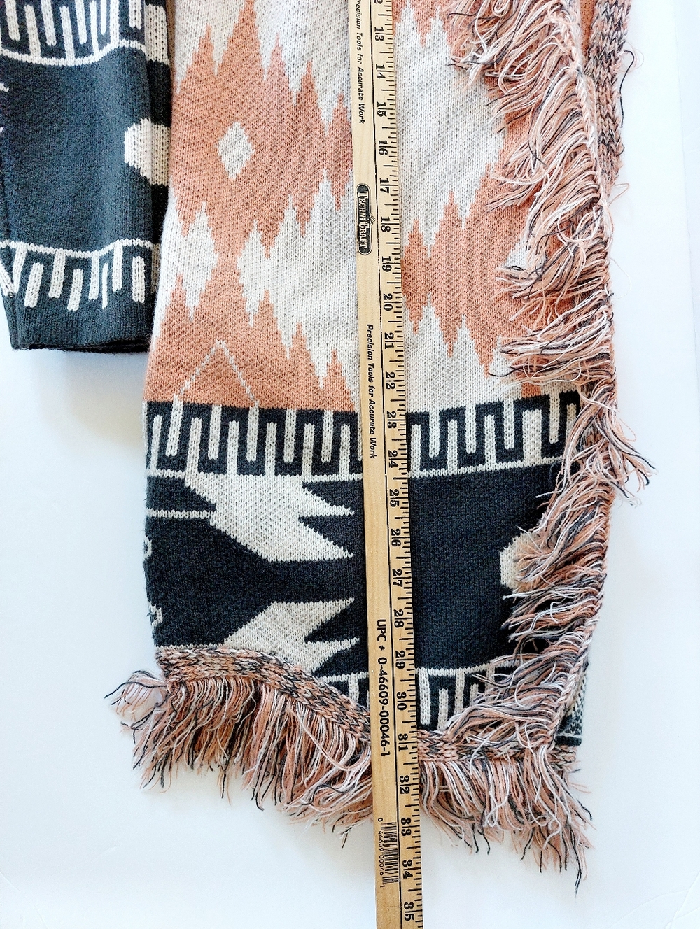Southwestern Style Blanket Cardigan Sweater Fringe Small Shyanne‎ Country - Picture 8 of 8